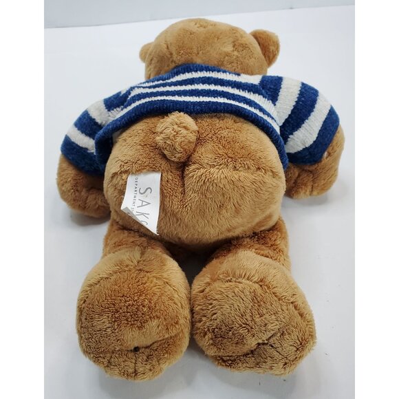 Saks Commonwealth Toy & Novelty Co. Teddy Bear In Blue & White Striped Sweater - Picture 8 of 12